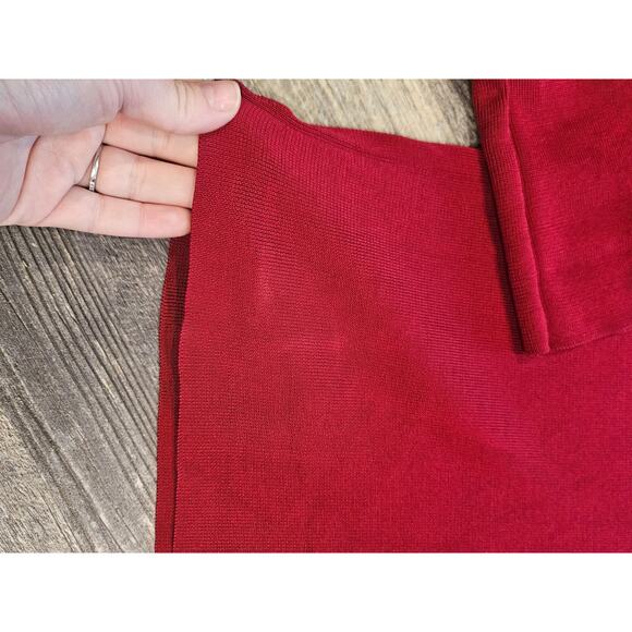 Dana Buchman red slinky silk long sleeve blouse medium stretchy Fitted * - Picture 2 of 6